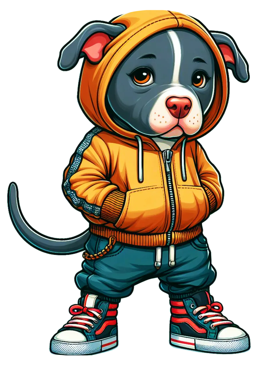 Cachorrinho Pitbull Moletom Laranja PNG transparente