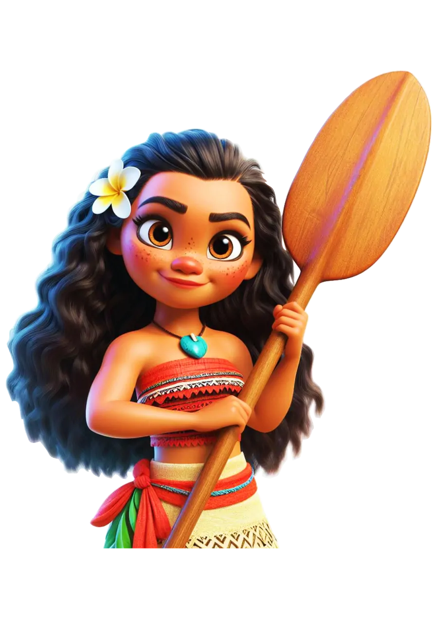 Moana Sorrindo com Remo PNG transparente