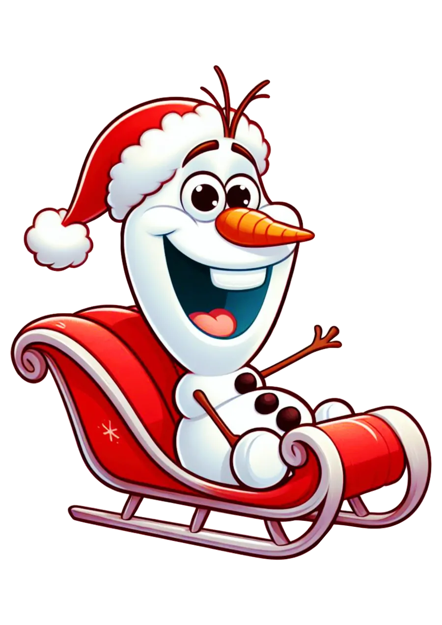 Olaf Frozen no Trenó Cartoon Natal PNG transparente