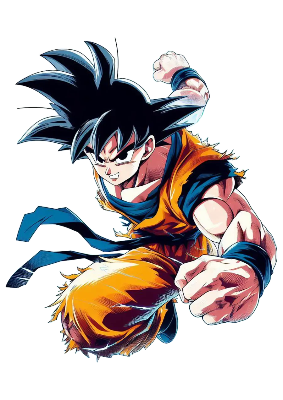 Goku Dragon Ball Z Pose de Luta PNG transparente