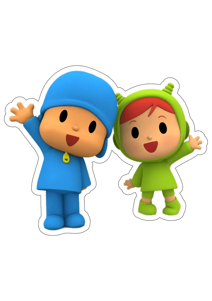 Pocoyo e Nina Acenando PNG transparente