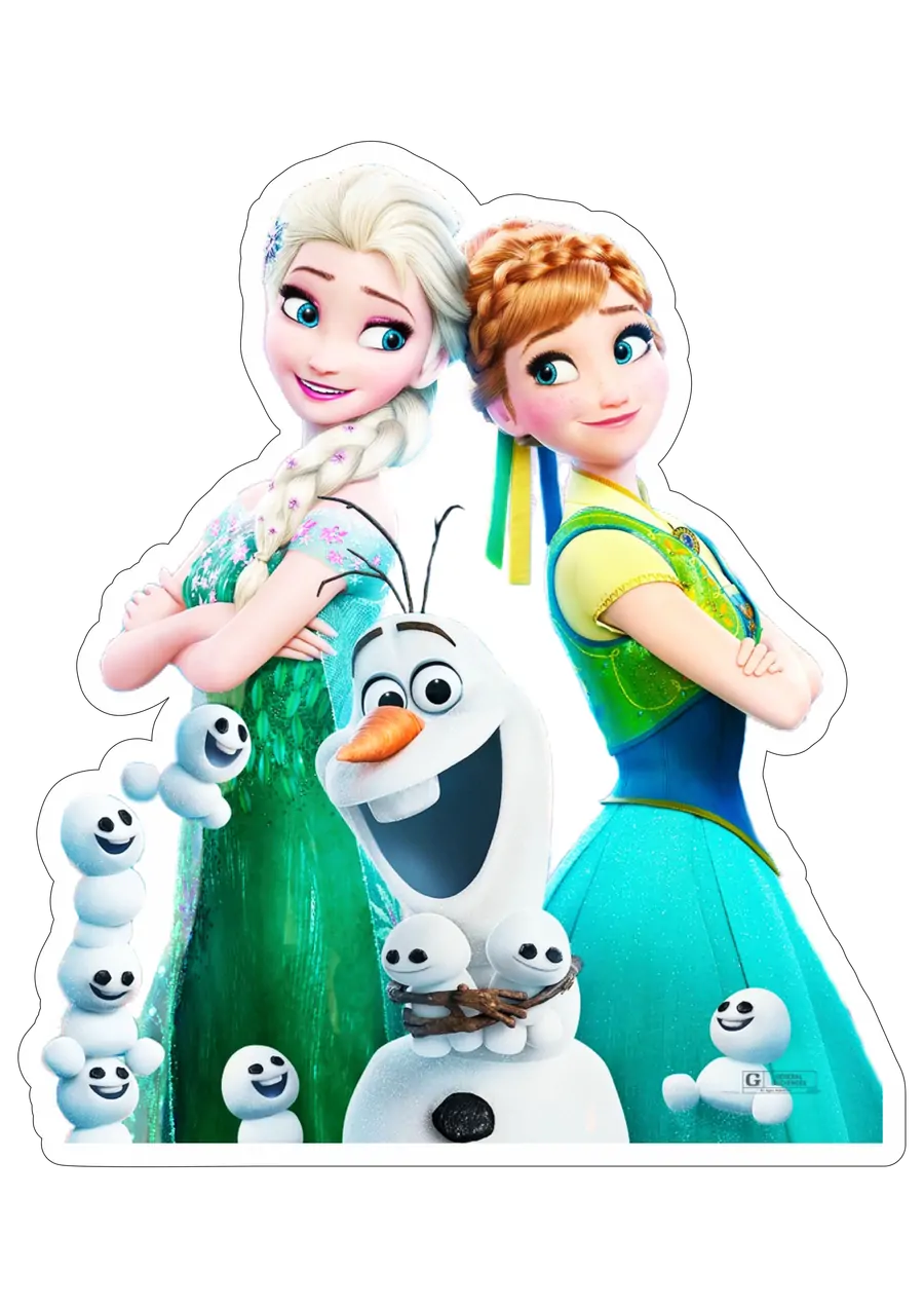 Elsa Anna e Olaf de Frozen PNG transparente