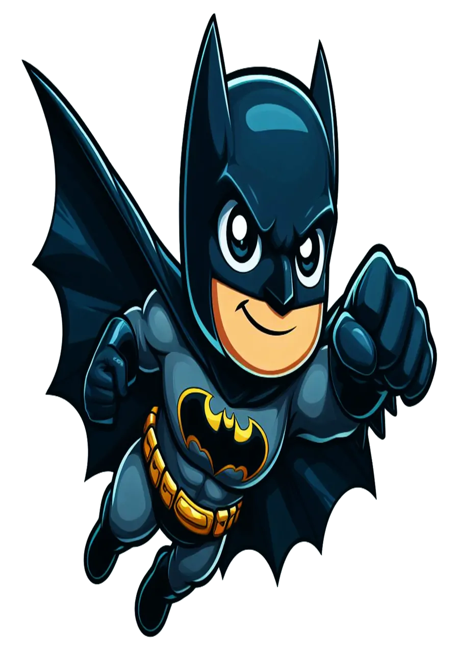 Batman Chibi Voando PNG transparente