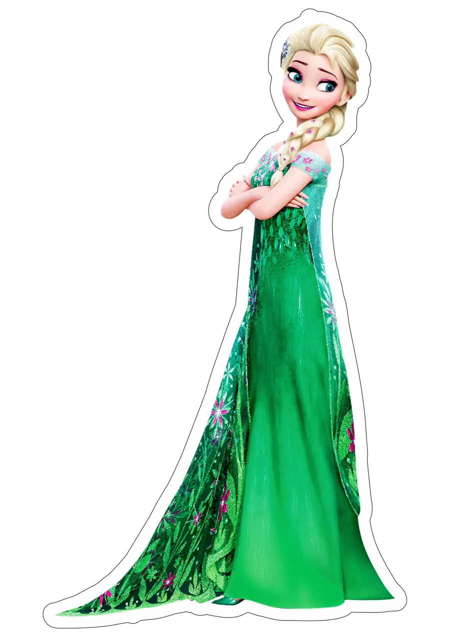 Elsa de Frozen Vestido Verde PNG transparente