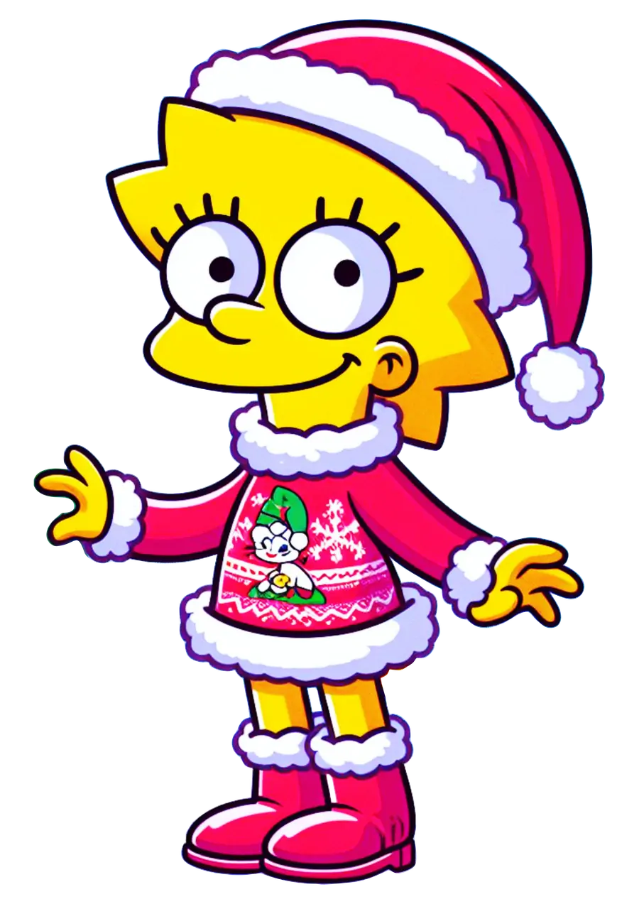 Lisa Simpson com Gorro de Natal PNG transparente