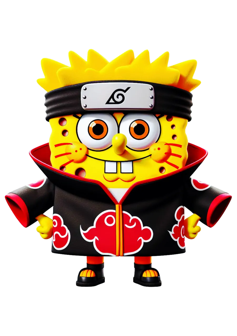 Bob Esponja Naruto Akatsuki PNG transparente