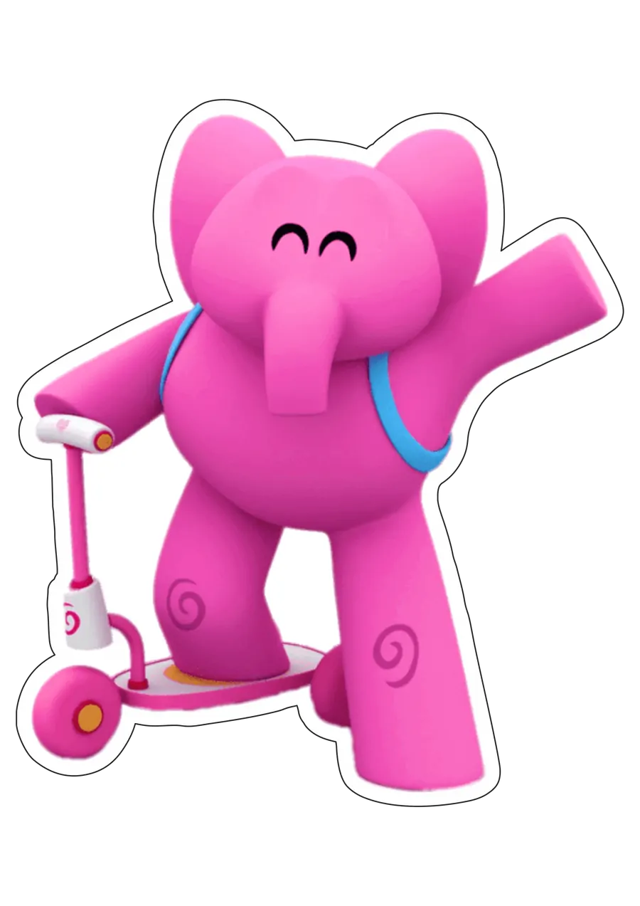 Elly Pocoyo no Patinete PNG transparente