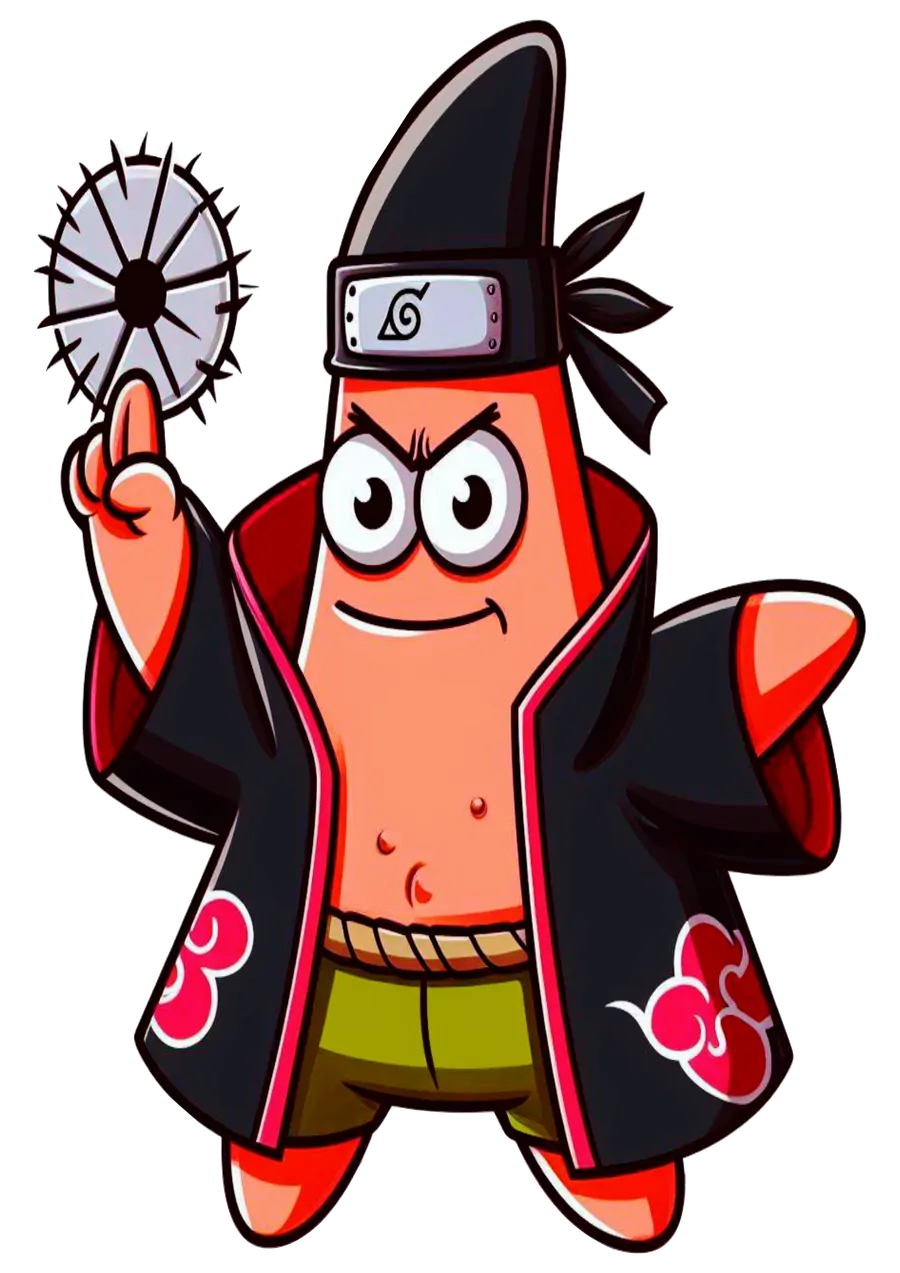 Patrick Estrela Naruto Shuriken PNG transparente