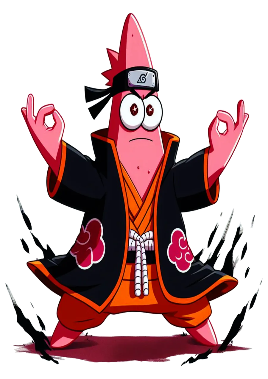 Patrick Estrela Akatsuki Meditando PNG transparente
