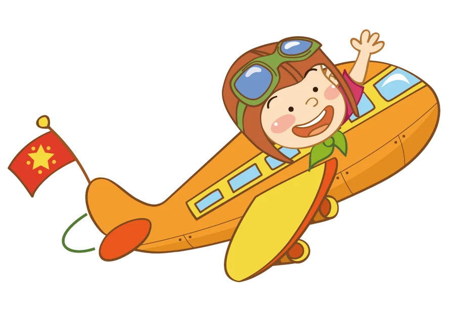 Menino Pilotando Avião Desenho PNG transparente