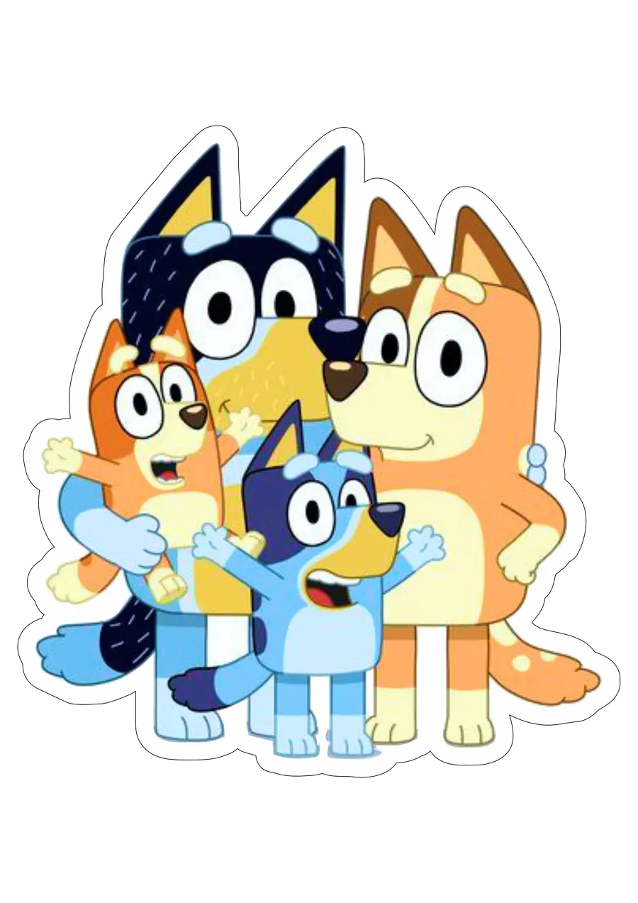 Família Bluey Juntos PNG transparente