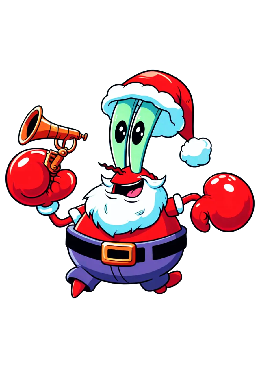 Seu Sirigueijo com Roupa de Papai Noel PNG transparente