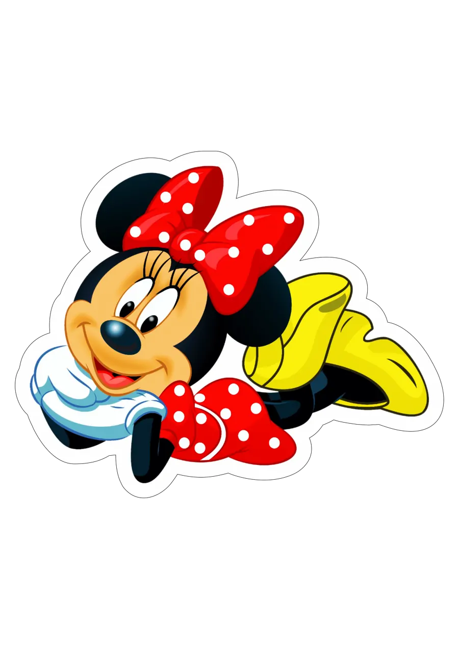 Minnie Mouse Vermelha Deitada PNG transparente