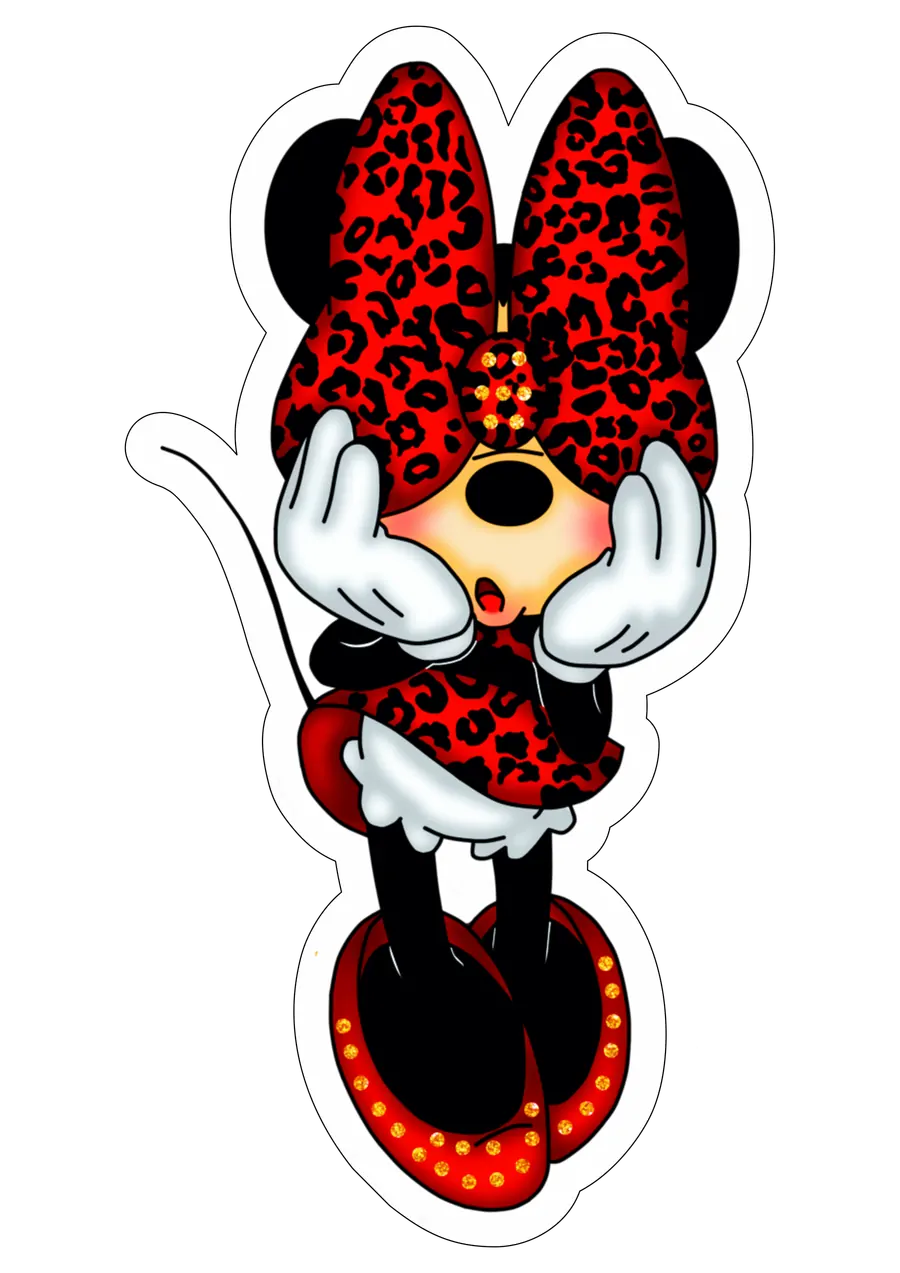 Minnie Mouse Estampada Envergonhada PNG transparente