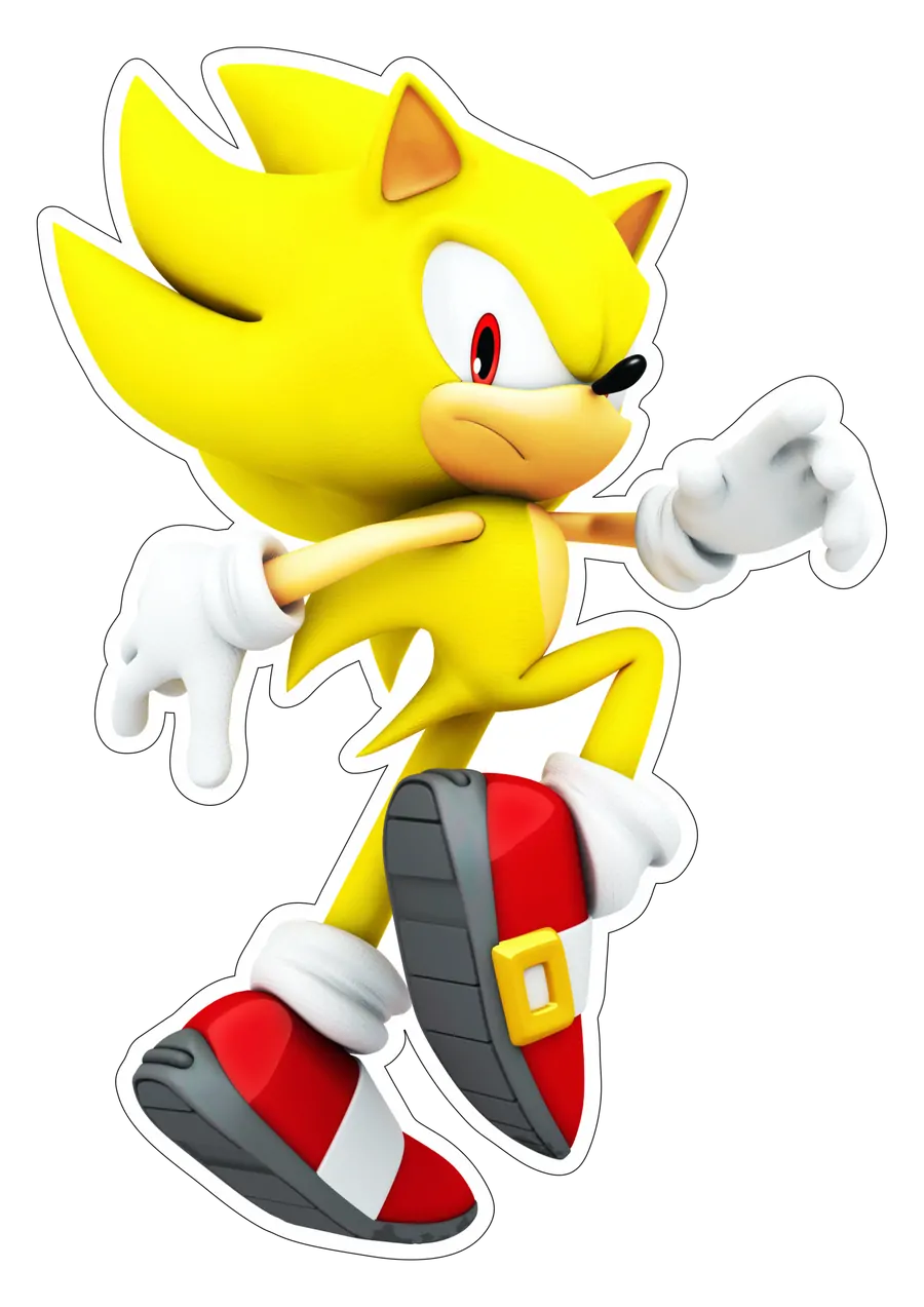 Super Sonic Dourado Correndo PNG transparente