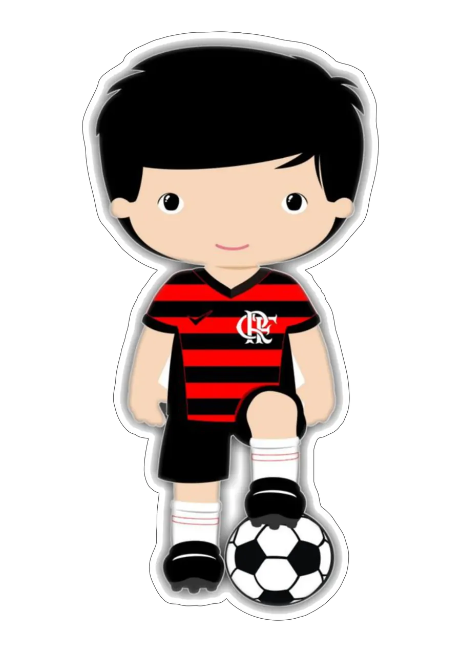 Menino Jogador de Futebol Flamengo PNG transparente
