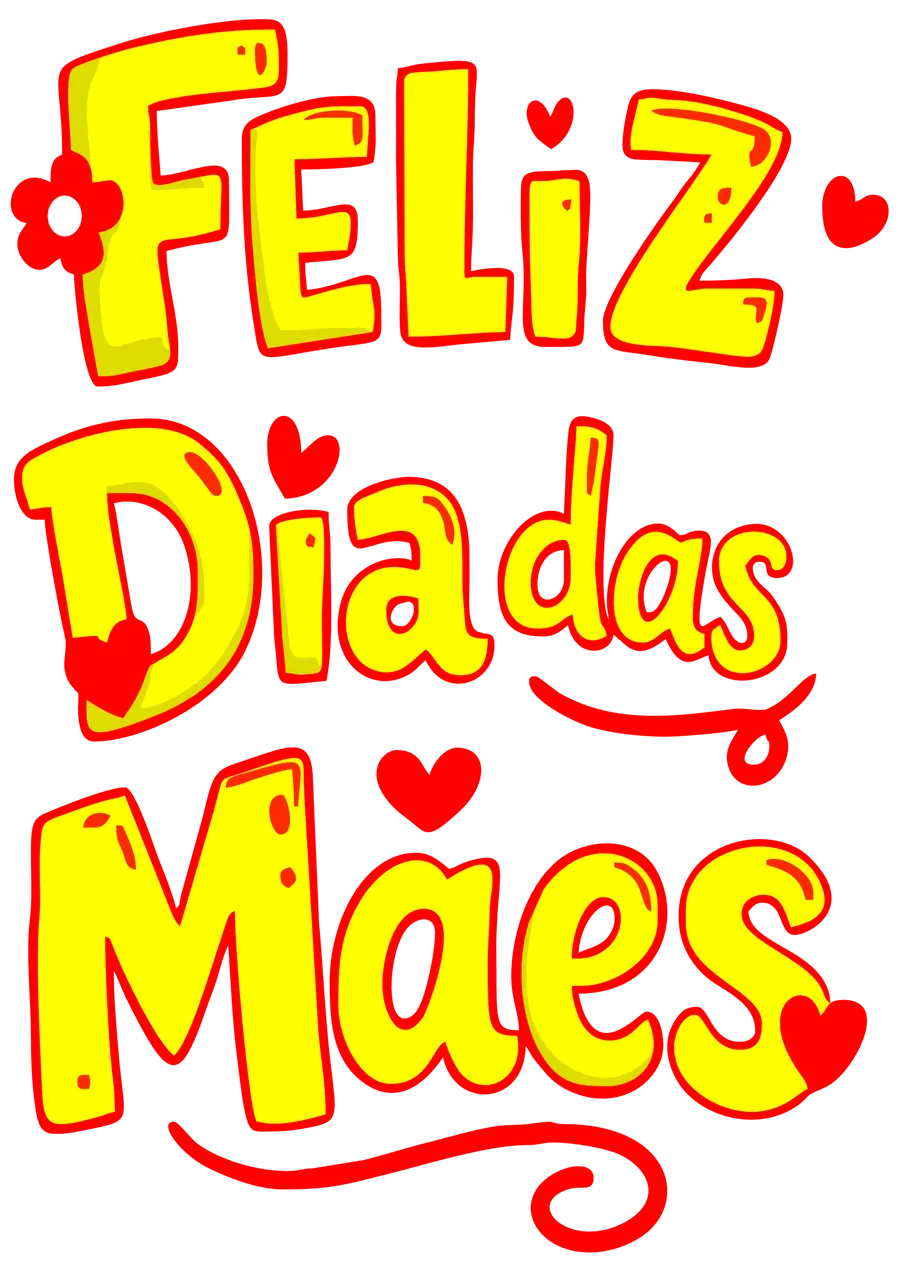 Letreiro Amarelo Feliz Dia Das Maes PNG transparente