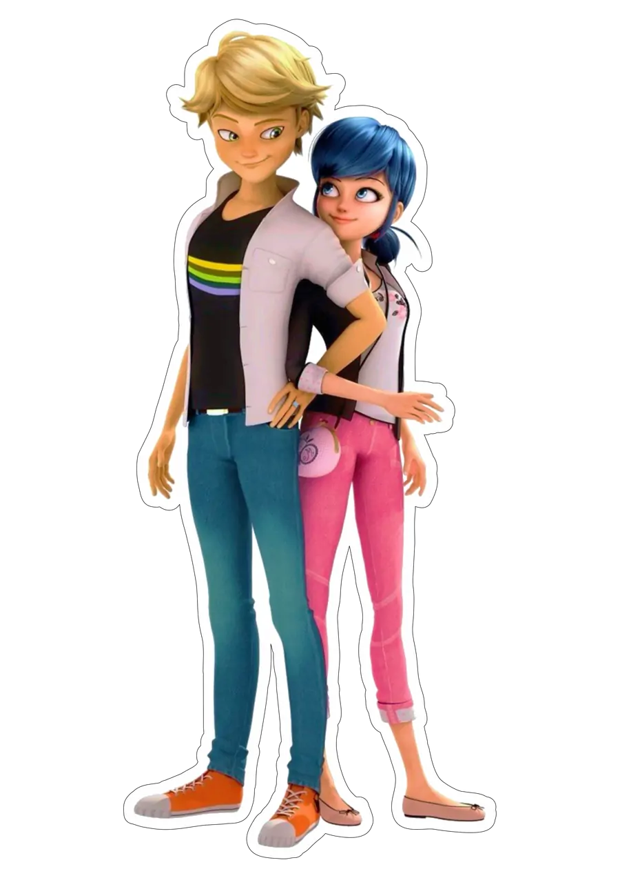 Adrien E Marinette Miraculous Juntos PNG transparente
