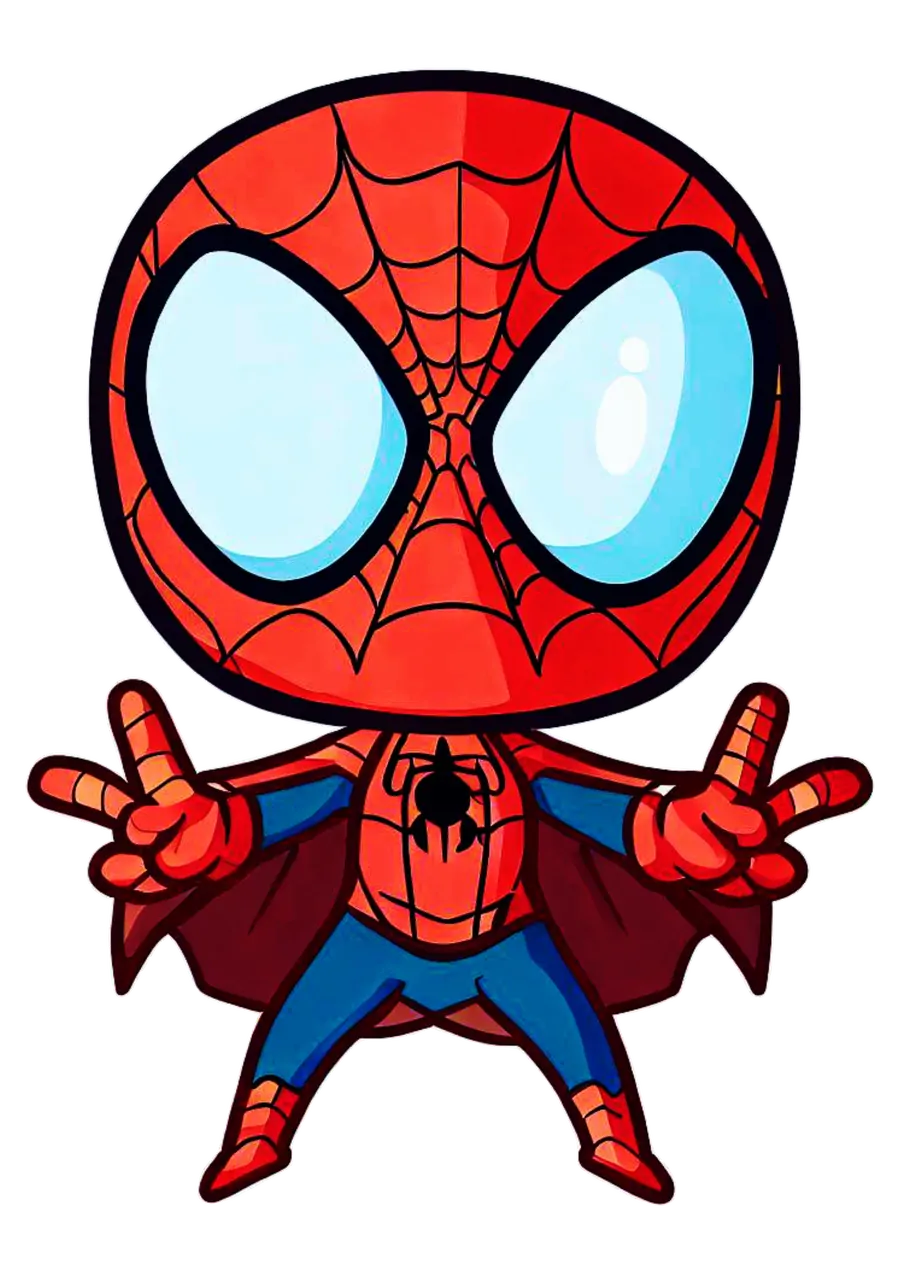 Homem Aranha Fofinho Fazendo Sinal de Paz PNG transparente