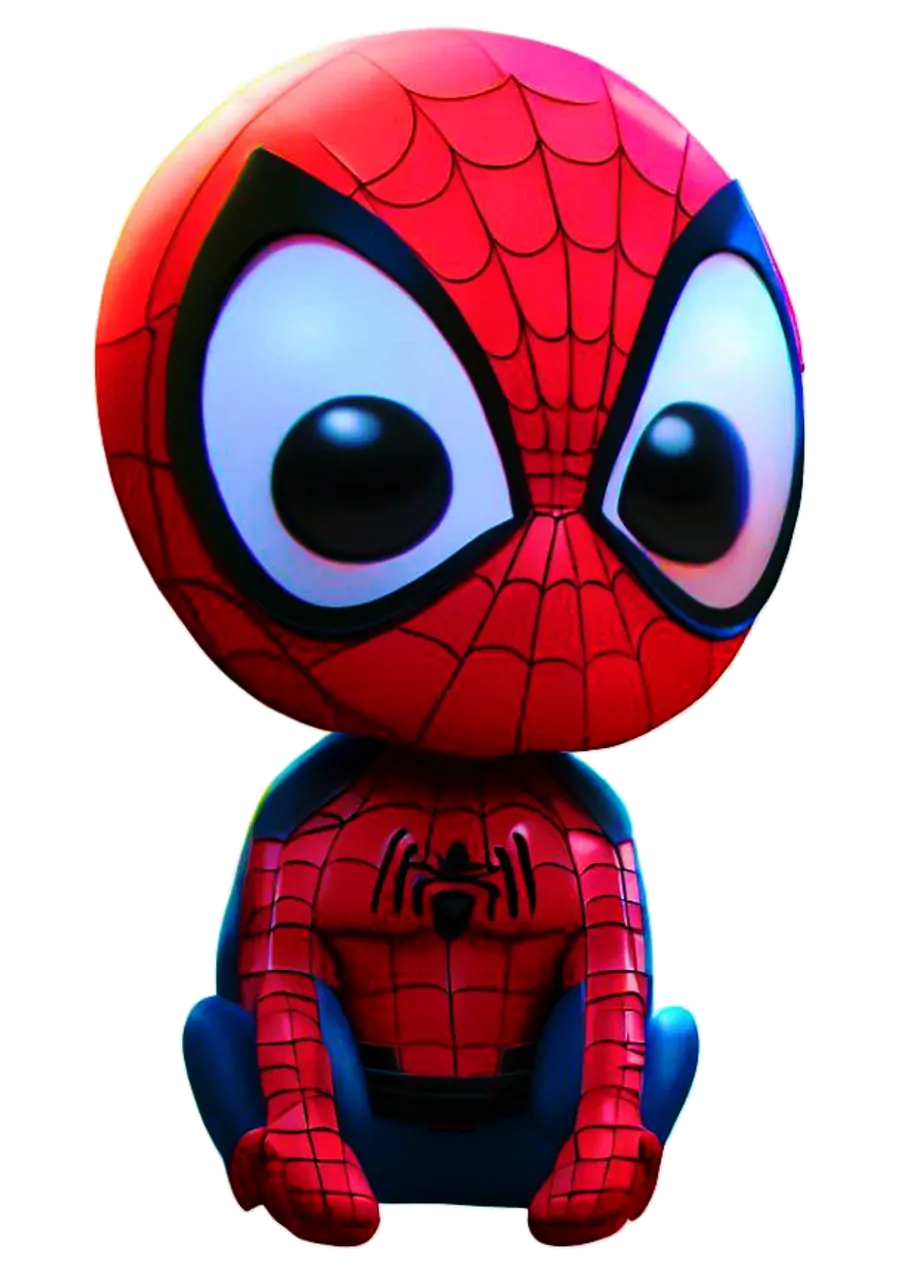 Homem Aranha Cabecudo Sentado 3D PNG transparente