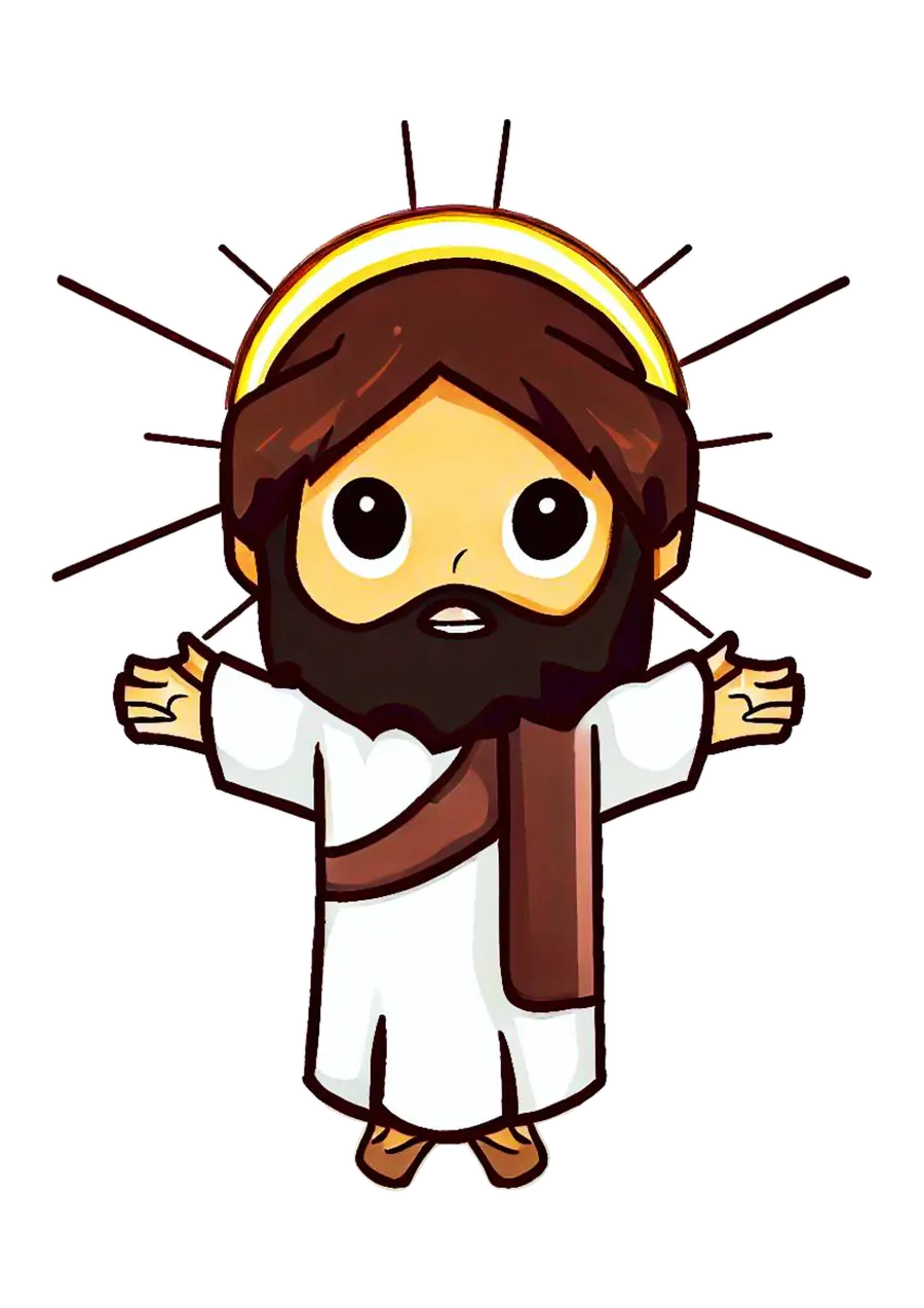 Jesus Cristo Desenho Infantil Fofo PNG transparente