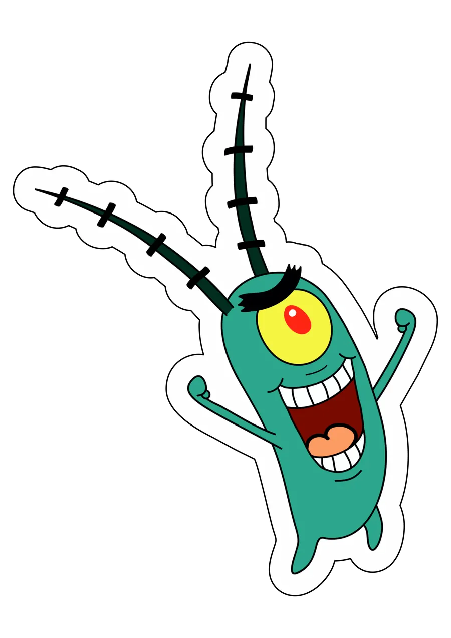 Plankton Comemorando Animado PNG transparente