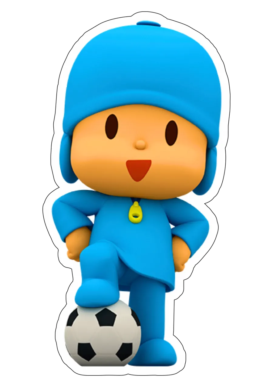 Pocoyo com Bola de Futebol PNG transparente