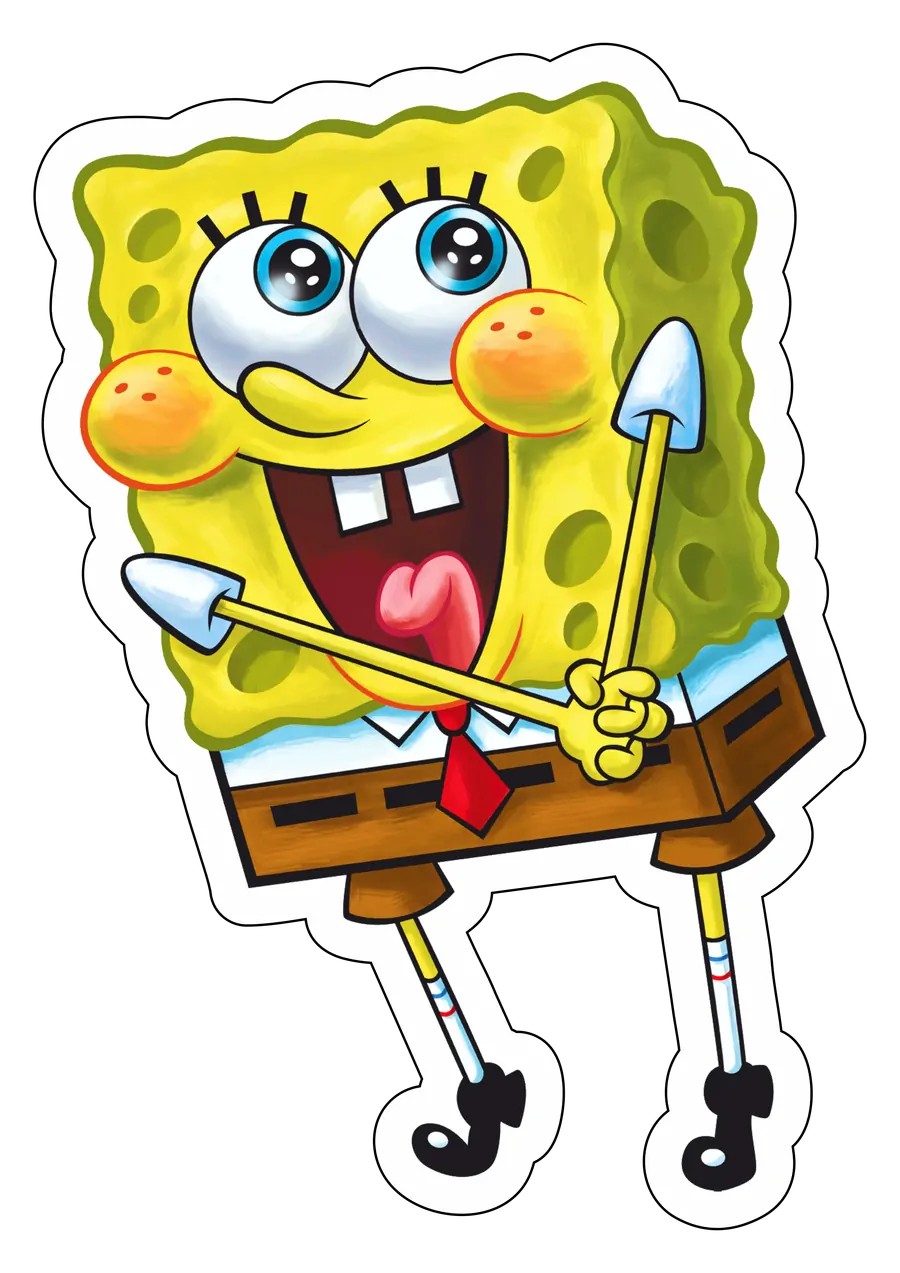 Bob Esponja com Espátulas Feliz PNG transparente
