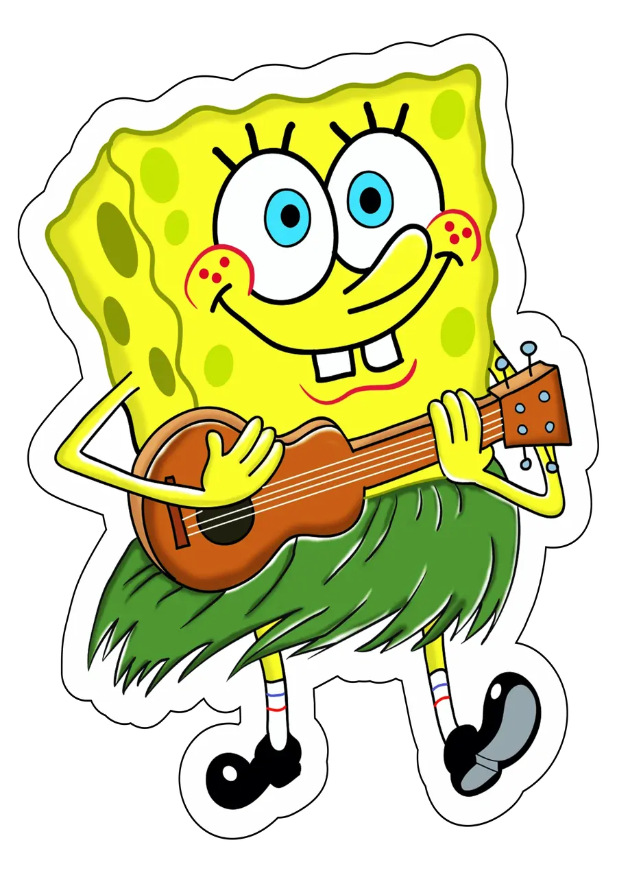 Bob Esponja Tocando Violão PNG transparente