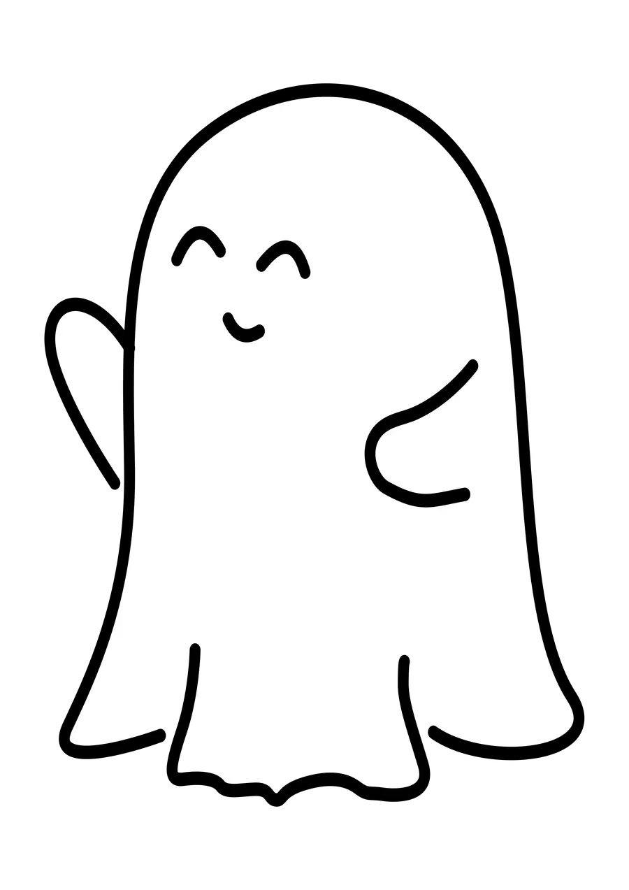 Fantasminha Feliz Desenho Simples PNG transparente
