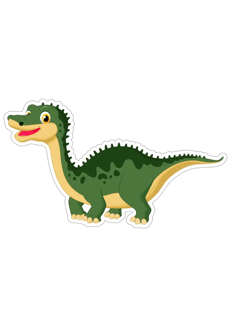 Dinossauro Verde Fofinho Cartoon PNG transparente