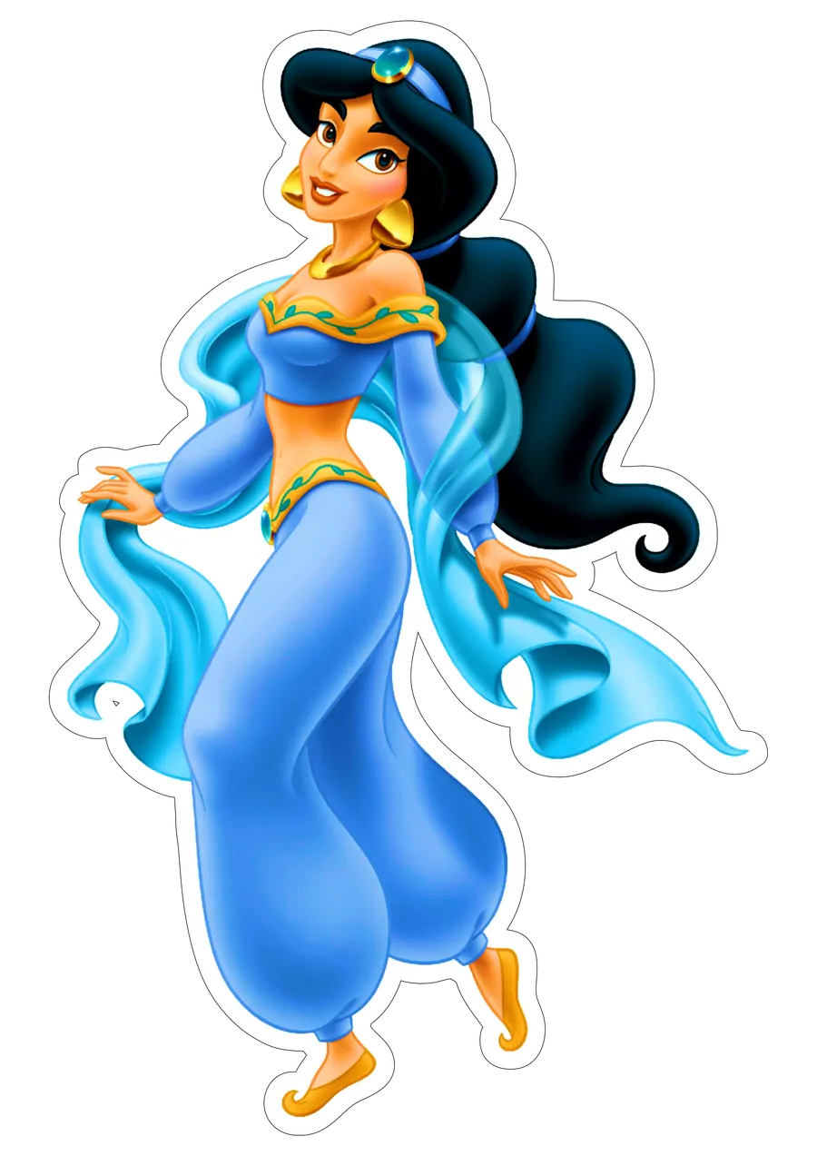 Princesa Jasmine Roupa Azul PNG transparente