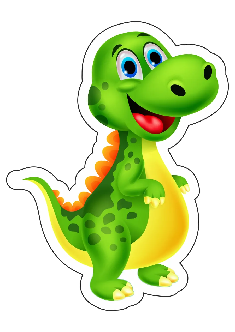 Dinossauro Verde Feliz PNG transparente