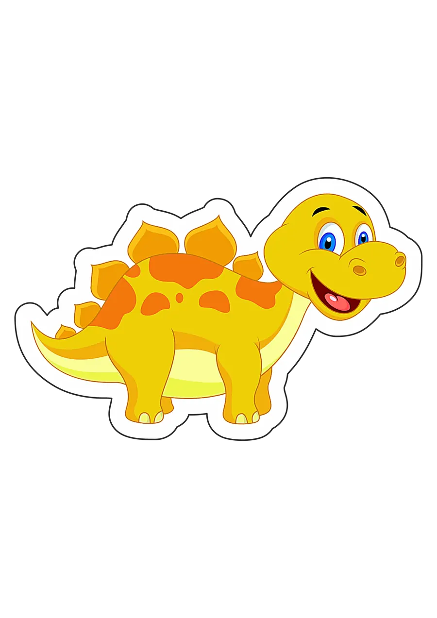 Dinossauro Amarelo com Placas PNG transparente