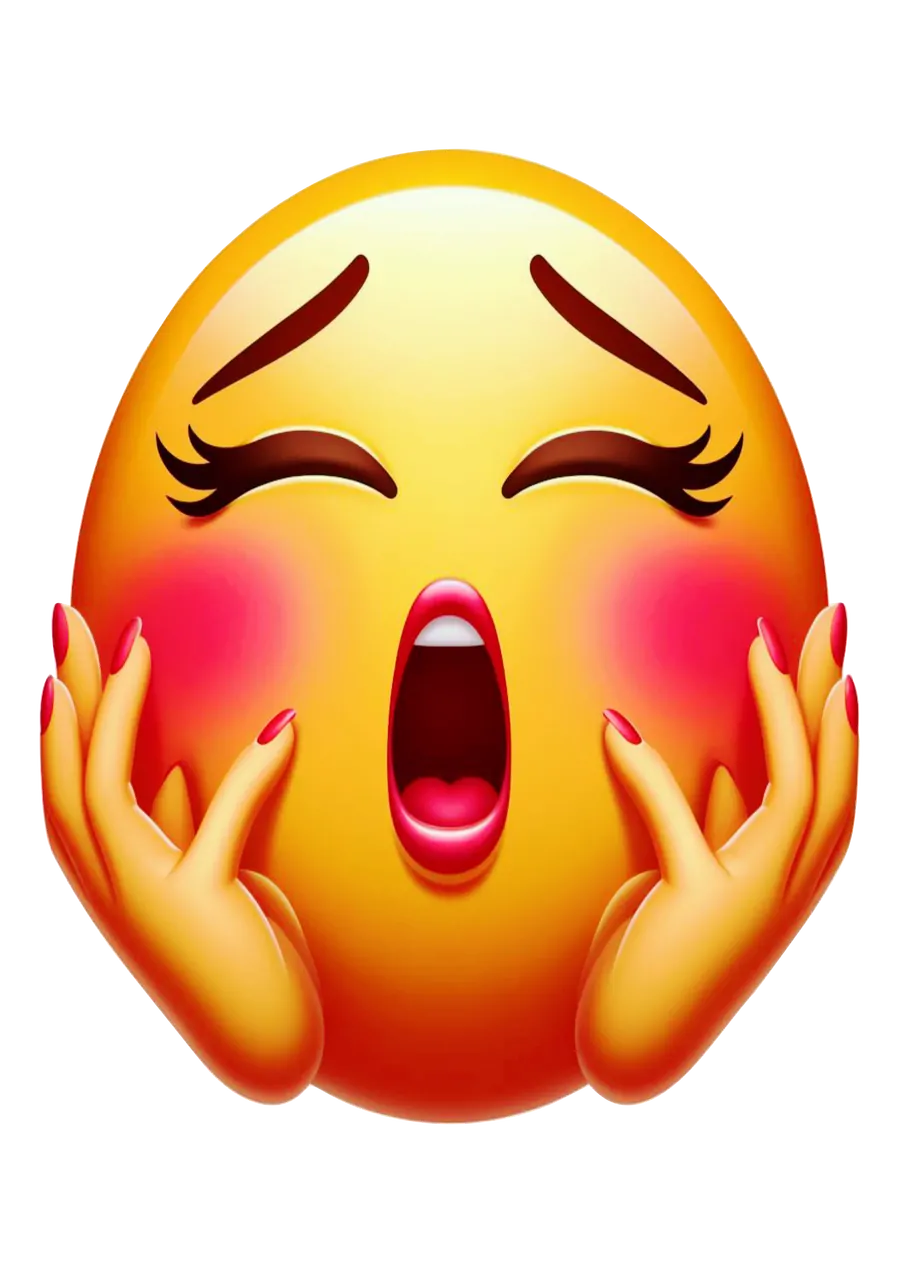 Emoji de Mulher Surpresa e Apaixonada PNG transparente