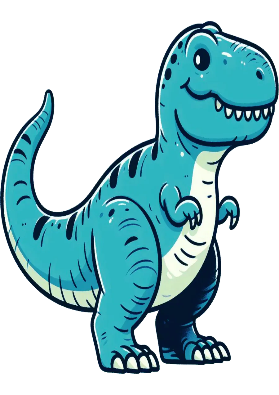 Dinossauro T Rex Azul Fofo PNG transparente