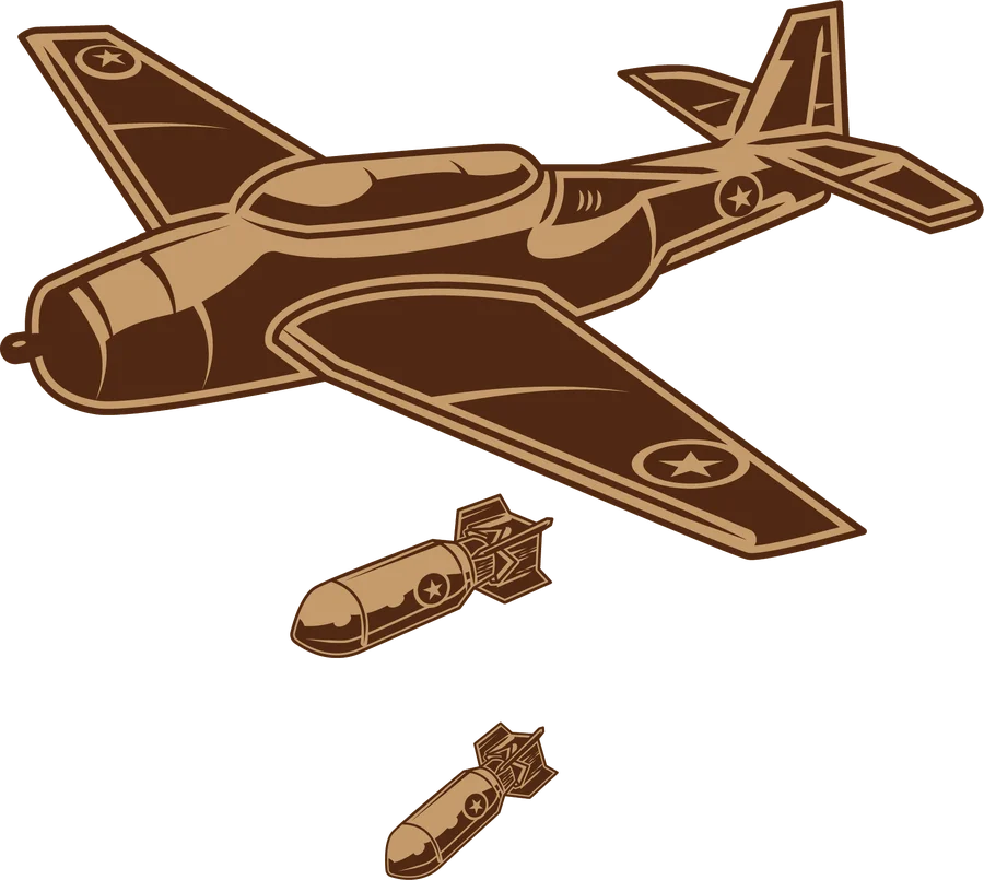 Avião Militar Segunda Guerra PNG transparente