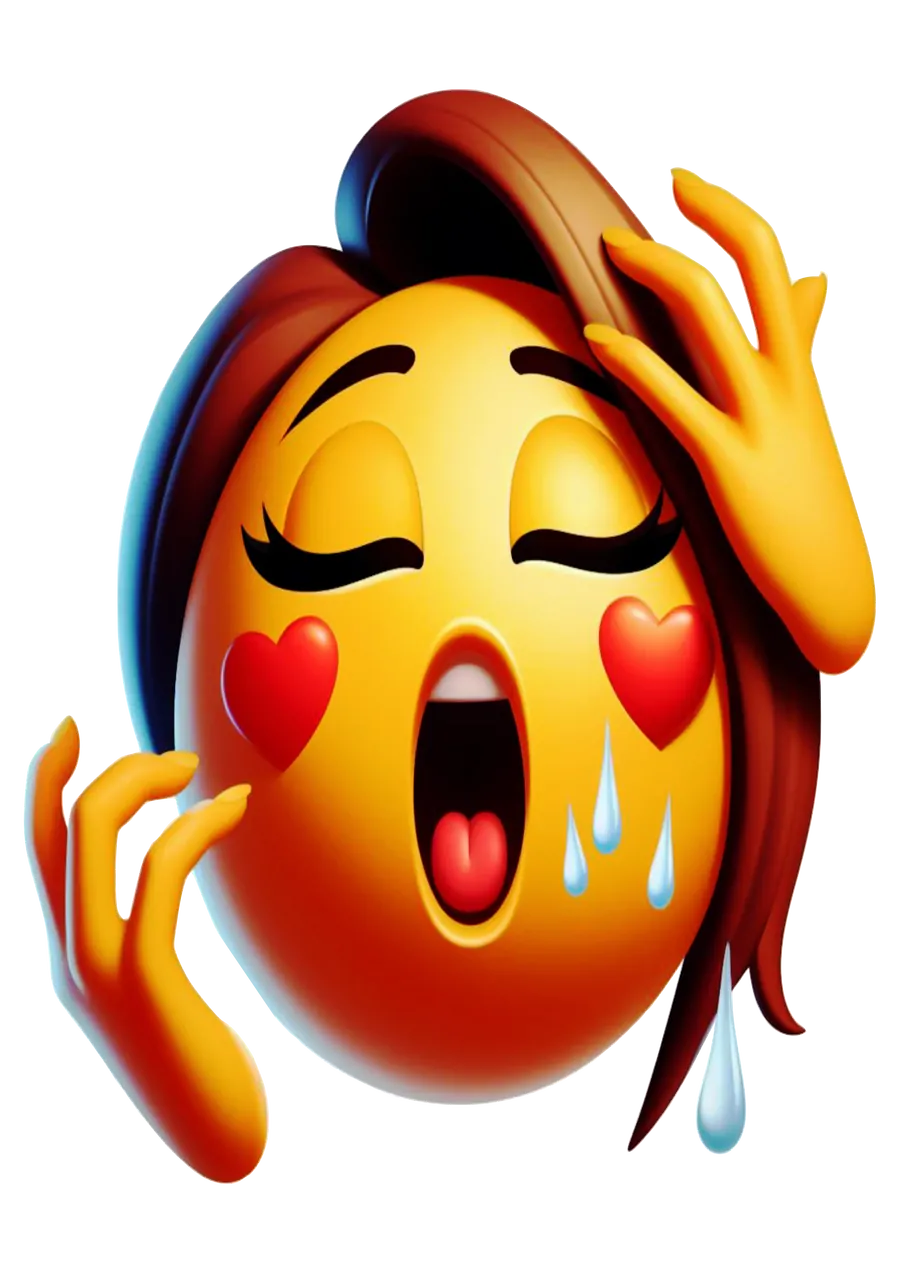 Emoji Feminino Apaixonado PNG transparente