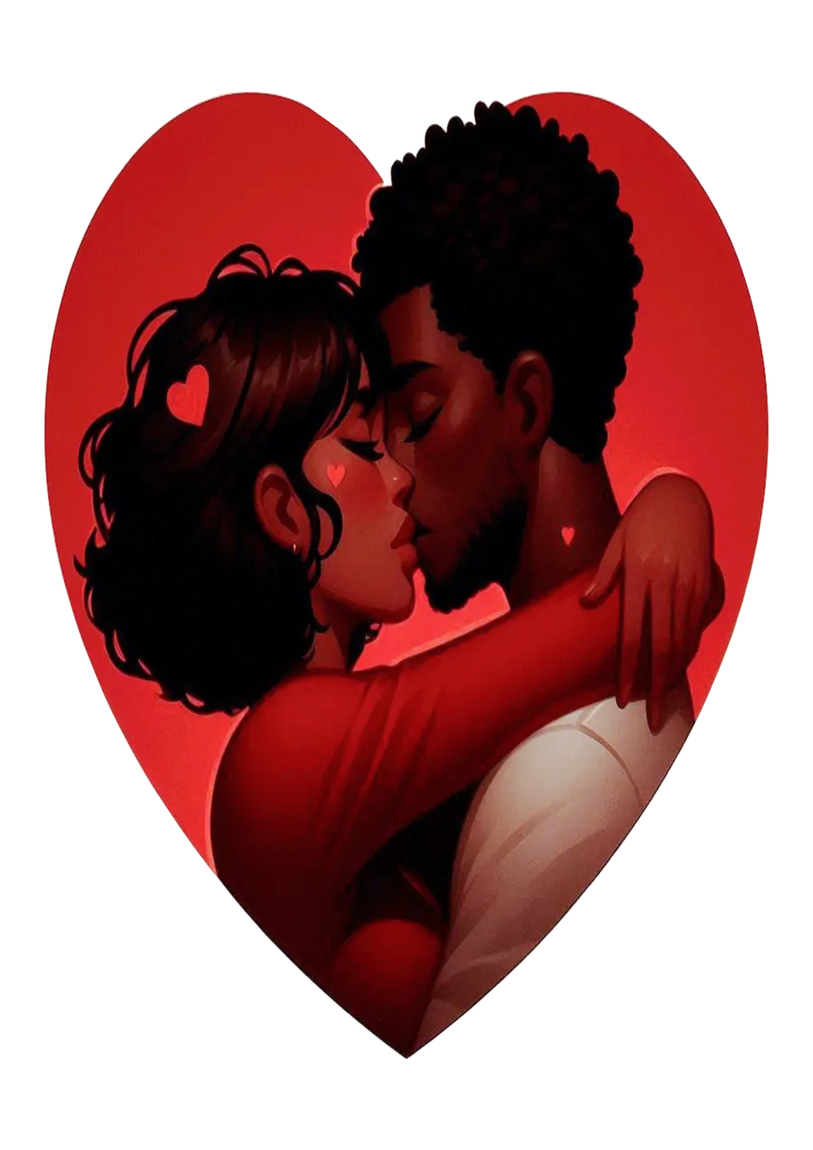 Casal Jovem Abraçado Fundo Coração PNG transparente