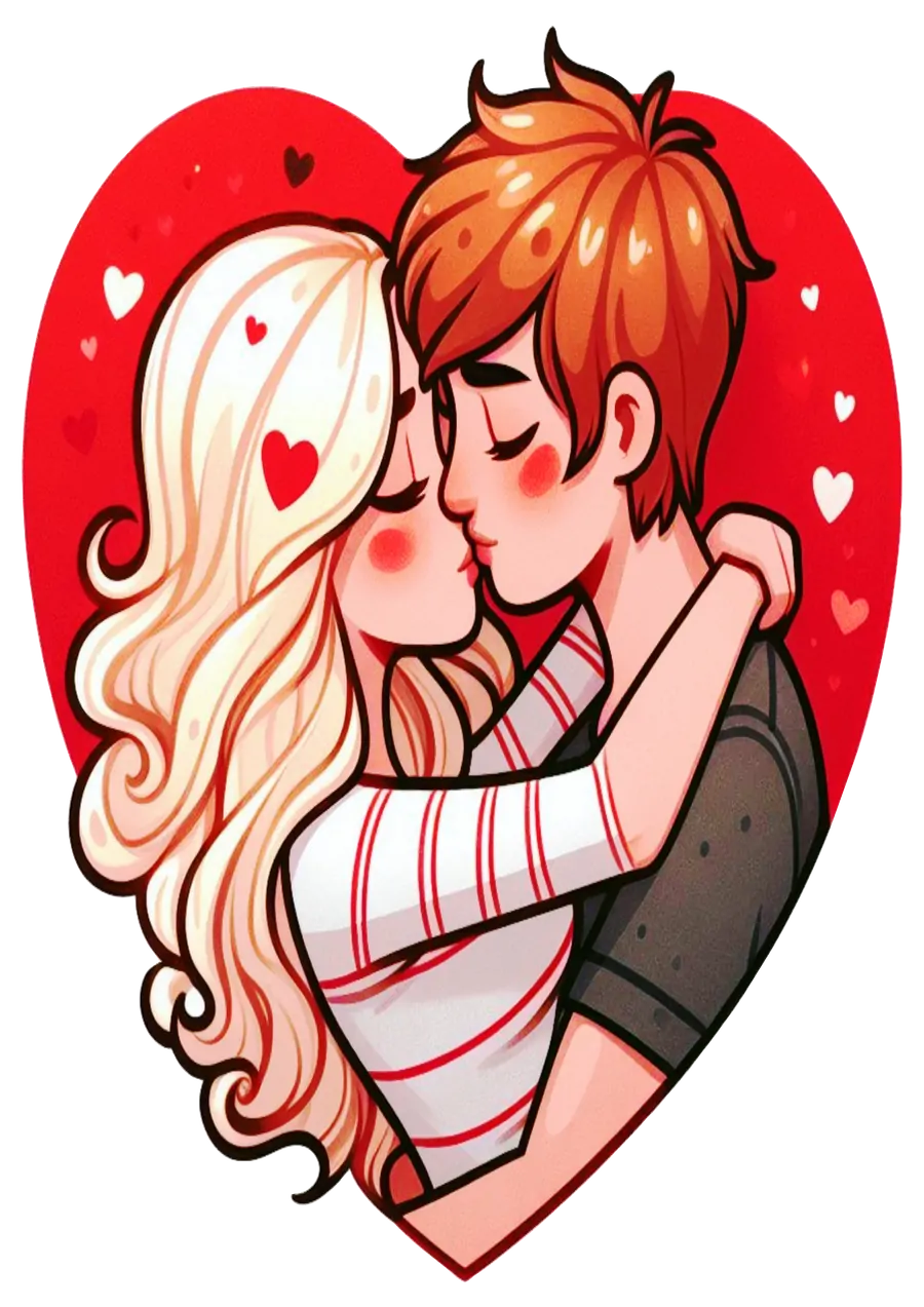 Casal Jovem Se Beijando PNG transparente