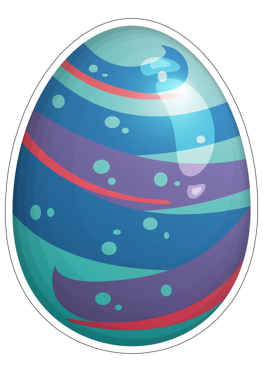 Ovo de Páscoa Azul com Ondas PNG transparente