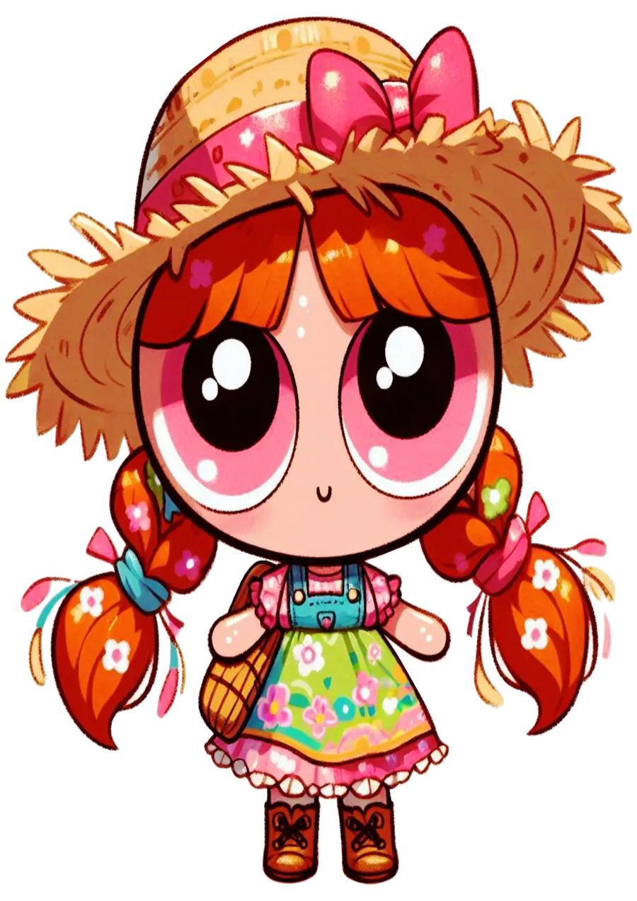 Florzinha Festa Junina com Chapéu de Palha PNG transparente