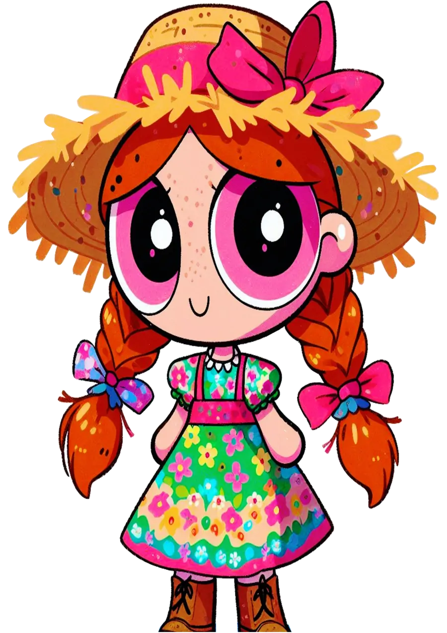 Florzinha Meninas Superpoderosas Festa Junina PNG transparente