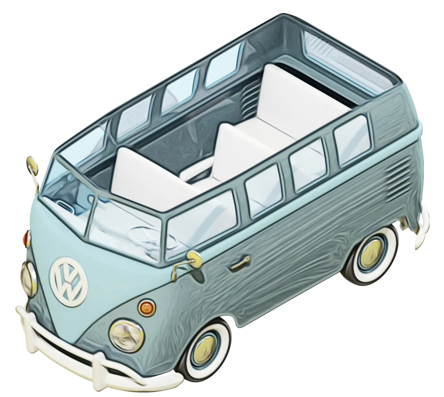 Kombi Desenho Cinza PNG transparente