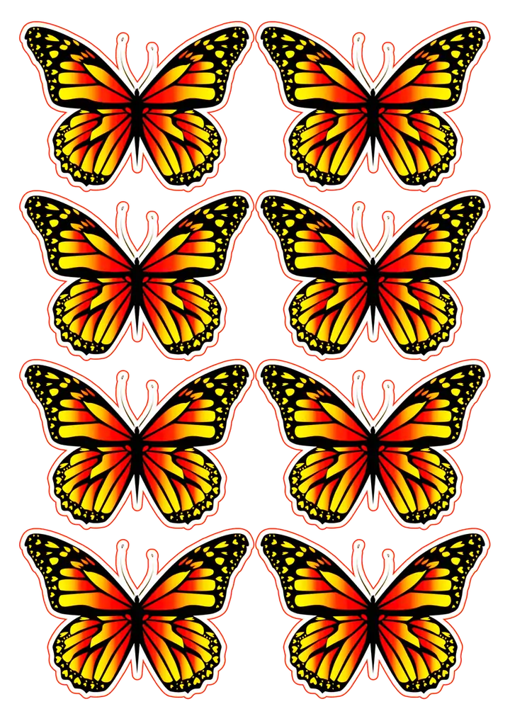 Borboletas Amarelas e Laranjas PNG transparente