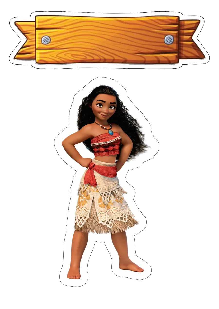 Moana em Pé com Roupa Tradicional PNG transparente
