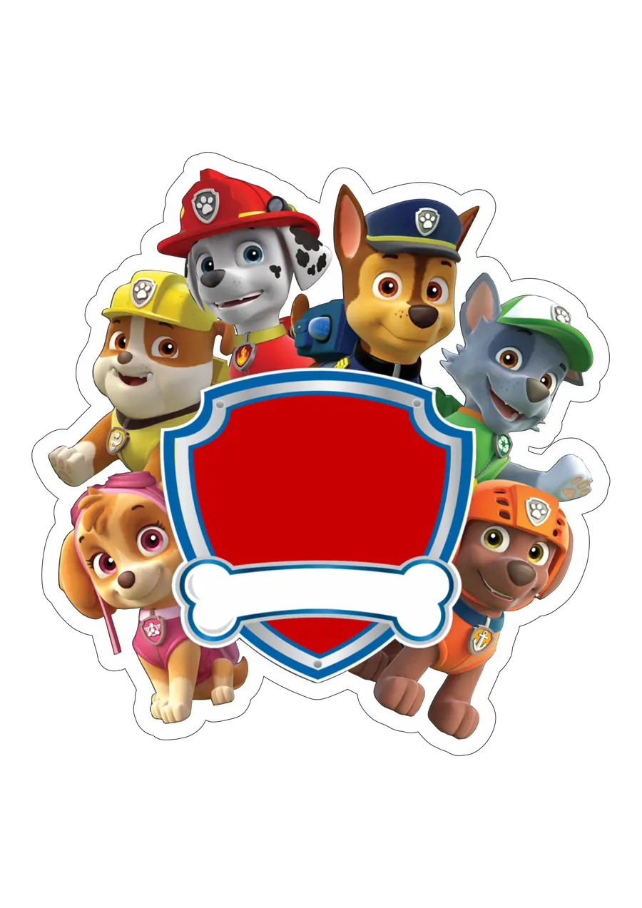 Turma Patrulha Canina com Escudo Vermelho PNG transparente