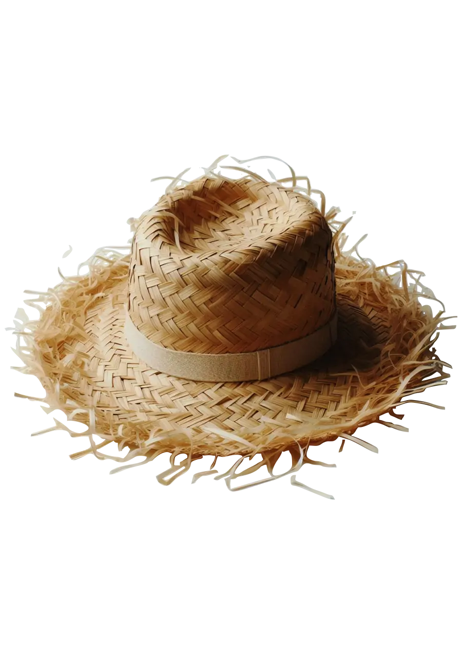 Chapéu de Palha Caipira Tradicional PNG transparente