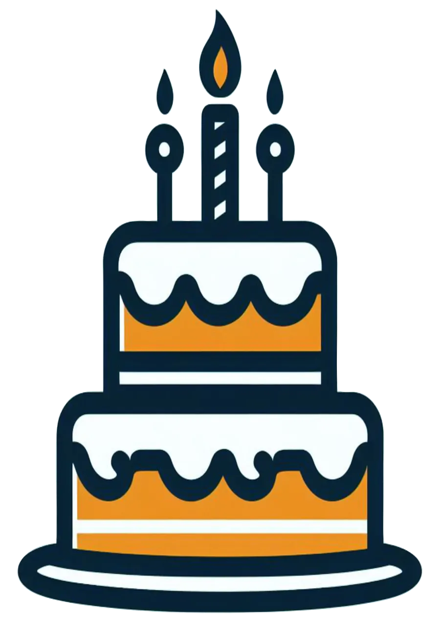 Bolo de Aniversário Simples com Velas PNG transparente