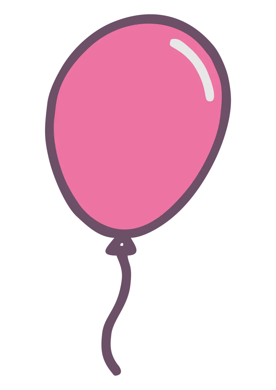 Balão de Festa Rosa PNG transparente